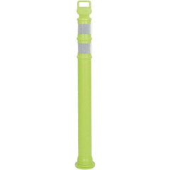 PRO-SAFE - 46" High x 4" Wide Reflective Delineator Post - High Density Polyethylene (HDPE), 3 Lbs, Lime - Americas Industrial Supply