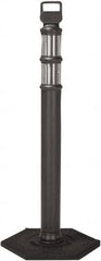 PRO-SAFE - 46" High x 4" Wide Reflective Delineator Post - High Density Polyethylene (HDPE), 3 Lbs, Black - Americas Industrial Supply
