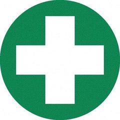 NMC - First Aid Cross Graphic, Hard Hat Label - White on Green, 0.045" Thick, For Certified Operator - Americas Industrial Supply