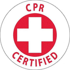 NMC - CPR Certified, Hard Hat Label - Red on White, 0.045" Thick, For Certified Operator - Americas Industrial Supply