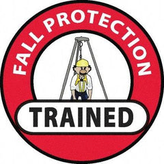 NMC - Fall Protection Trained, Hard Hat Label - Red/Black/Yellow/White, 0.045" Thick, For Accident Prevention - Americas Industrial Supply