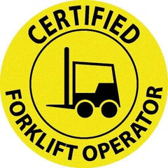 NMC - Certified Forklift Operator, Hard Hat Label - Black on Yellow, 0.045" Thick, For Certified Operator - Americas Industrial Supply