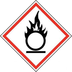 NMC - Hazardous Materials Label, Header: Oxidizer Warning - Legend: GHS - Graphic, English, Black & Red, 4" Long x 4" High, No Coating - Americas Industrial Supply
