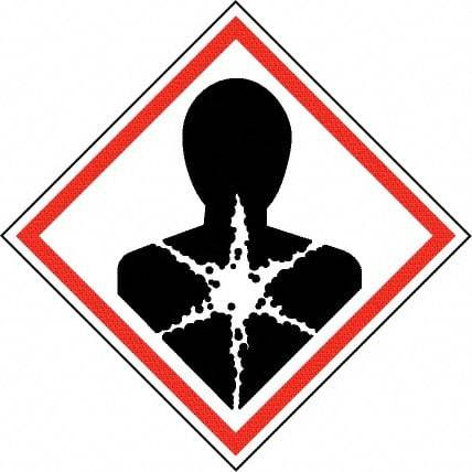 NMC - Hazardous Materials Label, Header: Health Hazard - Legend: GHS - Graphic, English, Black & Red, 4" Long x 4" High, No Coating - Americas Industrial Supply