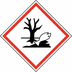 NMC - Hazardous Materials Label, Header: Dangerous for Environment Warning - Legend: GHS - Graphic, English, Black & Red, 4" Long x 4" High, No Coating - Americas Industrial Supply