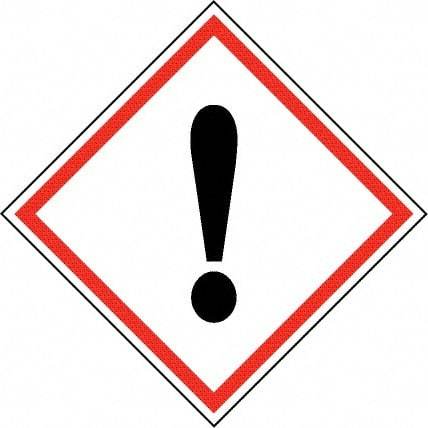 NMC - Hazardous Materials Label, Header: Harmful Irritant Warning - Legend: GHS - Graphic, English, Black & Red, 4" Long x 4" High, No Coating - Americas Industrial Supply