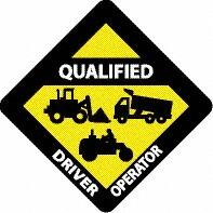 NMC - Qualified Driver Operator, Hard Hat Label - Diamond, Black & White on Yellow, 0.004" Thick, Indoor or Outdoor, Adhesive Backed, For Accident Prevention - Americas Industrial Supply