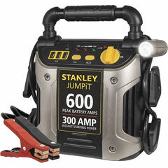 Stanley - 12 Volt Jump Starter - 300 Amps, 600 Peak Amps, 3 USB Power Ports - Americas Industrial Supply