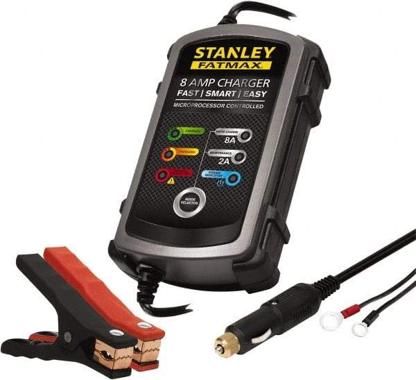 Stanley - 12 Volt Automatic Charger/Maintainer - 8 Amps - Americas Industrial Supply