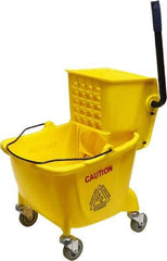 O-Cedar - 26 Qt Plastic Bucket & Wringer - 22" Long x 33" High x 14" Wide, Yellow - Americas Industrial Supply