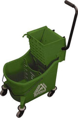 O-Cedar - 36 Qt Plastic Bucket & Wringer - 23" Long x 38" High x 14" Wide, Green - Americas Industrial Supply