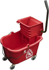 O-Cedar - 33 Qt Plastic Bucket & Wringer - 22" Long x 34" High x 15" Wide, Red - Americas Industrial Supply