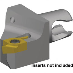 Kennametal - Right Hand Cut, Size KM16, S10P0603R010 & S10P22R004 Insert Compatiblity, External Modular Turning & Profiling Cutting Unit Head - 7mm Ctr to Cutting Edge, 20mm Head Length, Through Coolant, Series KM Micro - Americas Industrial Supply