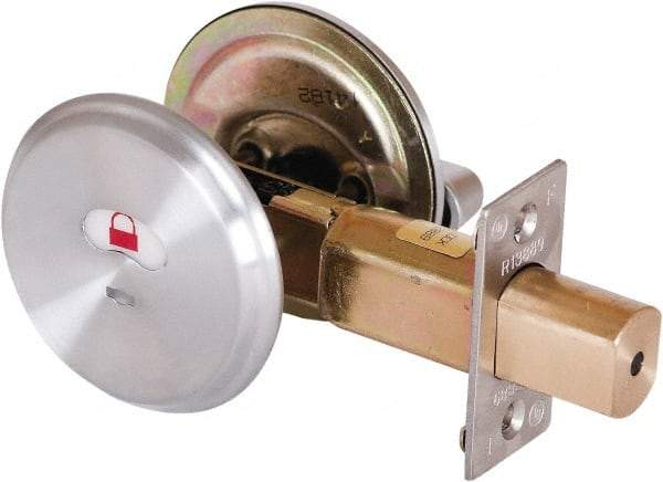 Stanley - 1-3/8 to 2" Door Thickness, Satin Chrome Finish, Single Cylinder Deadbolt - Nonhanded Handling, Key Override, Single Cylinder - Americas Industrial Supply