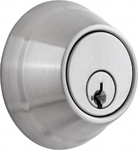 Stanley - 1-3/8 to 2" Door Thickness, Oil Rubbed Bronze Finish, Occupancy Indicator Deadbolt - Nonhanded Handling, Push in Lever Override, Keyless Cylinder - Americas Industrial Supply