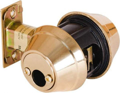 Stanley - 1-3/8 to 2" Door Thickness, Satin Nickel Finish, Double Cylinder Deadbolt - Nonhanded Handling, Key Override, Double Cylinder - Americas Industrial Supply