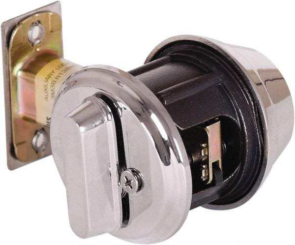 Stanley - 1-3/8 to 2" Door Thickness, Bright Chrome Finish, Single Cylinder Deadbolt - Nonhanded Handling, Key Override, Single Cylinder - Americas Industrial Supply