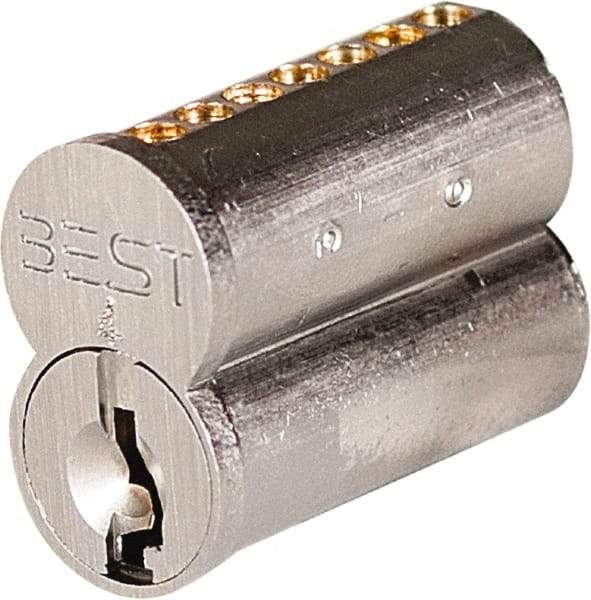Best - Best I/C Core Small Format IC Cylinder - Satin Chrome Coated, Brass/Zinc Alloy - Americas Industrial Supply