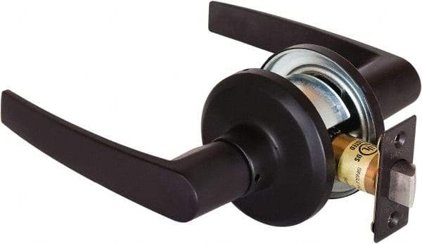 Stanley - Grade 2 Passage Lever Lockset - 2-3/8 & 2-3/4" Back Set, Keyless Cylinder, Brass Alloy, Oil Rubbed Bronze Finish - Americas Industrial Supply