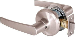 Stanley - Grade 2 Passage Lever Lockset - 2-3/8 & 2-3/4" Back Set, Keyless Cylinder, Brass Alloy, Satin Nickel Finish - Americas Industrial Supply