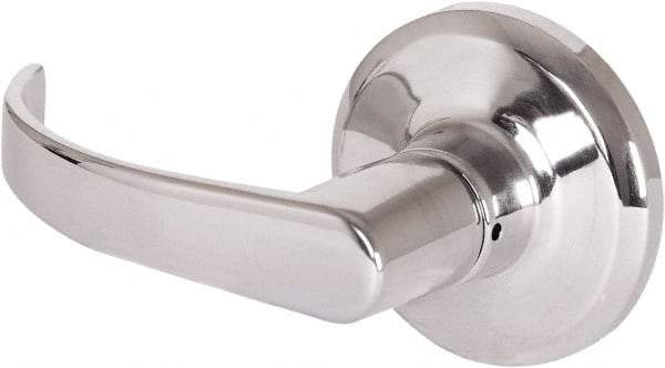 Stanley - Grade 2 Dummy Lever Lockset - 2-3/8 & 2-3/4" Back Set, Keyless Cylinder, Brass Alloy, Bright Chrome Finish - Americas Industrial Supply