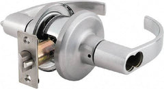 Stanley - Grade 2 Storeroom Lever Lockset - 2-3/8 & 2-3/4" Back Set, Brass Alloy, Satin Chrome Finish - Americas Industrial Supply