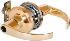 Stanley - Grade 2 Office Lever Lockset - 2-3/8 & 2-3/4" Back Set, Brass Alloy, Bright Brass Finish - Americas Industrial Supply