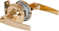 Stanley - Grade 2 Office Lever Lockset - 2-3/8 & 2-3/4" Back Set, Brass Alloy, Bright Brass Finish - Americas Industrial Supply