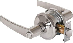 Stanley - Grade 2 Privacy Lever Lockset - 2-3/8 & 2-3/4" Back Set, Keyless Cylinder, Brass Alloy, Bright Chrome Finish - Americas Industrial Supply