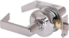 Stanley - Grade 2 Passage Lever Lockset - 2-3/8 & 2-3/4" Back Set, Keyless Cylinder, Brass Alloy, Bright Chrome Finish - Americas Industrial Supply