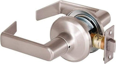 Stanley - Grade 2 Passage Lever Lockset - 2-3/8 & 2-3/4" Back Set, Keyless Cylinder, Brass Alloy, Satin Nickel Finish - Americas Industrial Supply