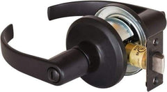 Stanley - Grade 2 Privacy Lever Lockset - 2-3/8 & 2-3/4" Back Set, Keyless Cylinder, Brass Alloy, Oil Rubbed Bronze Finish - Americas Industrial Supply