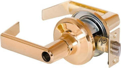 Stanley - Grade 2 Office Lever Lockset - 2-3/8 & 2-3/4" Back Set, Brass Alloy, Bright Brass Finish - Americas Industrial Supply
