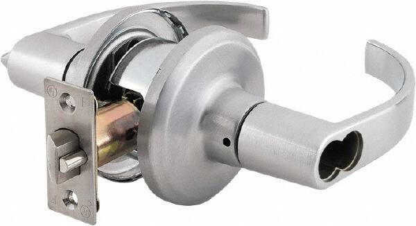 Stanley - Grade 2 Office Lever Lockset - 2-3/8 & 2-3/4" Back Set, Brass Alloy, Satin Chrome Finish - Americas Industrial Supply