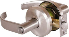Stanley - Grade 2 Privacy Lever Lockset - 2-3/4" Back Set, Keyless Cylinder, Brass Alloy, Nickel Finish - Americas Industrial Supply