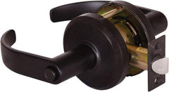 Stanley - Grade 2 Privacy Lever Lockset - 2-3/4" Back Set, Keyless Cylinder, Brass Alloy, Oil Rubbed Bronze Finish - Americas Industrial Supply