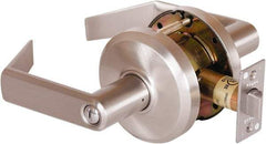 Stanley - Grade 2 Privacy Lever Lockset - 2-3/4" Back Set, Keyless Cylinder, Brass Alloy, Nickel Finish - Americas Industrial Supply