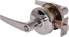 Stanley - Grade 2 Privacy Lever Lockset - 2-3/4" Back Set, Keyless Cylinder, Brass Alloy, Bright Chrome Finish - Americas Industrial Supply