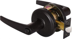 Stanley - Grade 2 Privacy Lever Lockset - 2-3/4" Back Set, Keyless Cylinder, Brass Alloy, Oil Rubbed Bronze Finish - Americas Industrial Supply