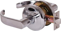 Stanley - Grade 2 Passage Lever Lockset - 2-3/4" Back Set, Keyless Cylinder, Brass Alloy, Bright Chrome Finish - Americas Industrial Supply