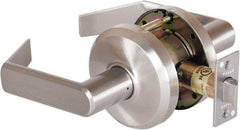 Stanley - Grade 2 Passage Lever Lockset - 2-3/4" Back Set, Keyless Cylinder, Brass Alloy, Nickel Finish - Americas Industrial Supply