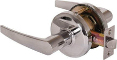 Stanley - Grade 2 Passage Lever Lockset - 2-3/4" Back Set, Keyless Cylinder, Brass Alloy, Bright Chrome Finish - Americas Industrial Supply