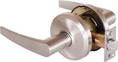 Stanley - Grade 2 Passage Lever Lockset - 2-3/4" Back Set, Keyless Cylinder, Brass Alloy, Nickel Finish - Americas Industrial Supply