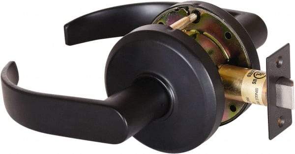 Stanley - Grade 2 Dummy Lever Lockset - 2-3/4" Back Set, Keyless Cylinder, Brass Alloy, Oil Rubbed Bronze Finish - Americas Industrial Supply