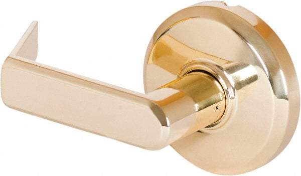 Stanley - Grade 2 Dummy Lever Lockset - 2-3/4" Back Set, Keyless Cylinder, Brass Alloy, Bright Brass Finish - Americas Industrial Supply