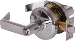 Stanley - Grade 2 Privacy Lever Lockset - 2-3/4" Back Set, Keyless Cylinder, Brass Alloy, Bright Chrome Finish - Americas Industrial Supply