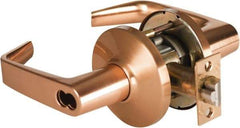 Best - Grade 1 Storeroom Lever Lockset - 2-3/4" Back Set, Key In Lever Cylinder, Brass Alloy, Satin Bronze Finish - Americas Industrial Supply