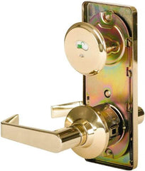 Stanley - Grade 2 Passage Lever Lockset - 2-3/4" Back Set, Keyless Cylinder, Brass Alloy, Bright Brass Finish - Americas Industrial Supply