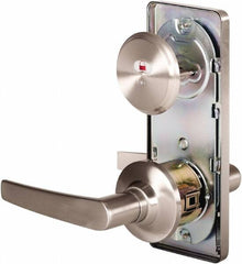 Stanley - Grade 2 Passage Lever Lockset - 2-3/4" Back Set, Keyless Cylinder, Brass Alloy, Nickel Finish - Americas Industrial Supply