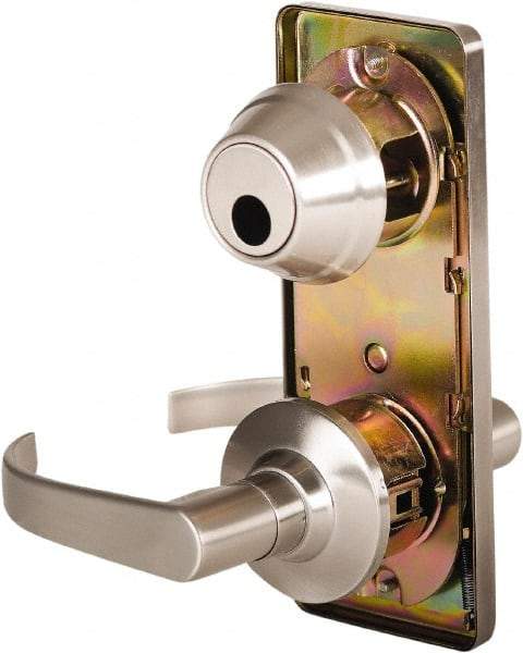 Stanley - Grade 2 Passage Lever Lockset - 2-3/4" Back Set, Keyless Cylinder, Brass Alloy, Nickel Finish - Americas Industrial Supply
